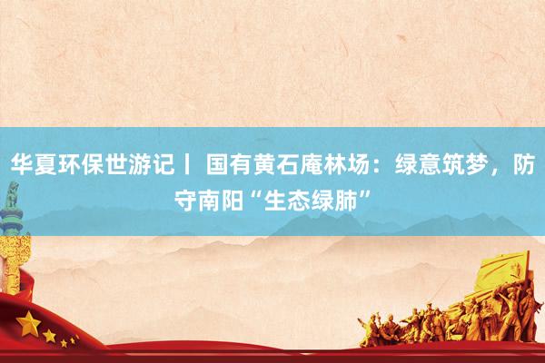 华夏环保世游记丨 国有黄石庵林场：绿意筑梦，防守南阳“生态绿肺”