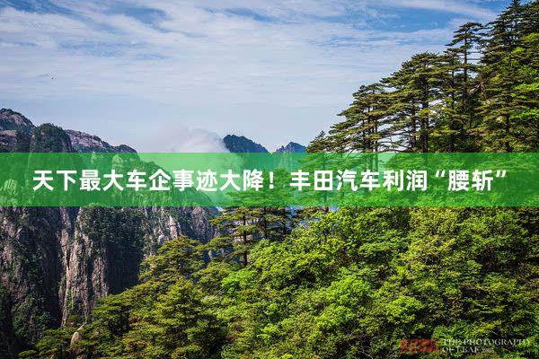 天下最大车企事迹大降！丰田汽车利润“腰斩”