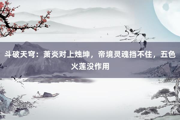 斗破天穹：萧炎对上烛坤，帝境灵魂挡不住，五色火莲没作用