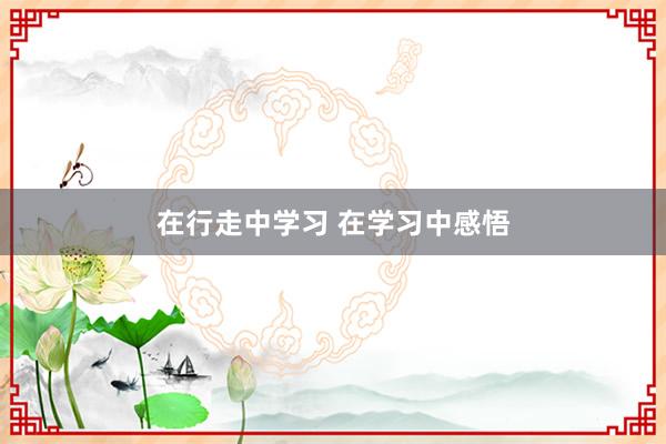在行走中学习 在学习中感悟