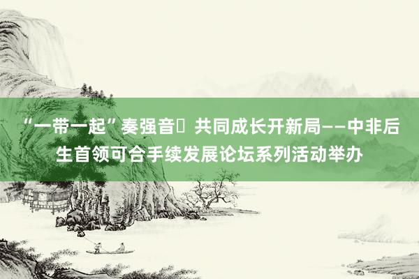 “一带一起”奏强音・共同成长开新局——中非后生首领可合手续发展论坛系列活动举办